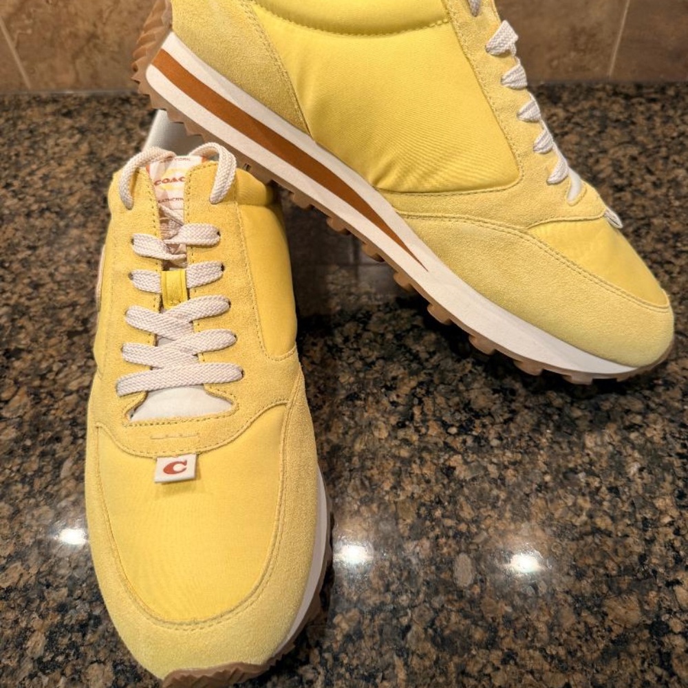 Gently Used - Worn Once - Coach Runner Sneakers 13D Men Yellow (with Box)